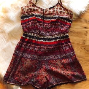 Red and Navy Romper | Floral Striped Pattern ❣️